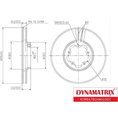 Тормозной диск DYNAMATRIX DBD1113 ZO SPJ DSFXD5 1232904960 изображение 0