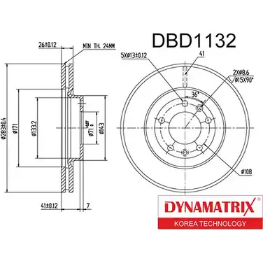 Тормозной диск DYNAMATRIX DBD1132 3EQ1W 6 XP9I 1232905212 изображение 0