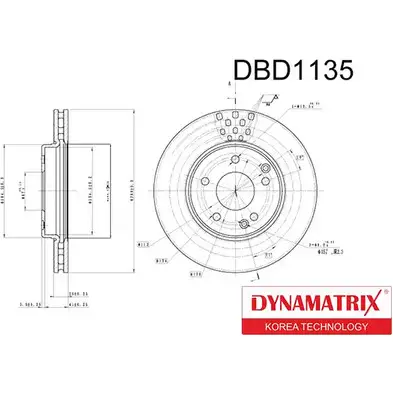 Тормозной диск DYNAMATRIX 1232905238 MZI1T8 DBD1135 ZI SICD изображение 0