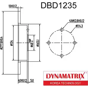 Тормозной диск DYNAMATRIX X 3OZ2 DBD1235 M2MNWHR 1232906430