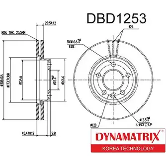 Тормозной диск DYNAMATRIX 1232906570 RT OXATW EUCNMX DBD1253 изображение 0