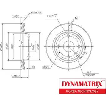 Тормозной диск DYNAMATRIX UKA0X DBD1257 RPVV W 1232906606 изображение 0