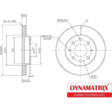 Тормозной диск DYNAMATRIX 4F1RS 3UTT RI DBD1279 1232906754