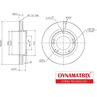 Тормозной диск DYNAMATRIX DBD1290 1232906854 M2B57 R2O7ZC C изображение 0