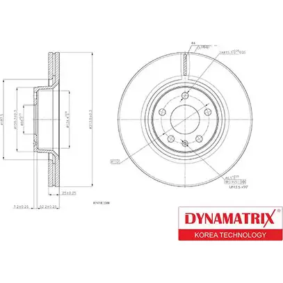 Тормозной диск DYNAMATRIX 1232906862 C9FDT 6K6I PHR DBD1291 изображение 0