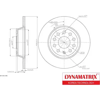 Тормозной диск DYNAMATRIX 1232906968 DBIHZ D DBD1306 I6JHJ9