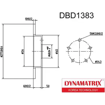 Тормозной диск DYNAMATRIX K1 V5O 90MKKDM DBD1383 1232907332 изображение 0