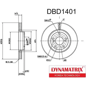 Тормозной диск DYNAMATRIX DBD1401 1 M2DJ NDW47 1232907520 изображение 0