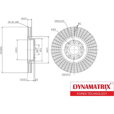 Тормозной диск DYNAMATRIX 1232907702 DBD1426 W1HBPJ LL00 7 изображение 0