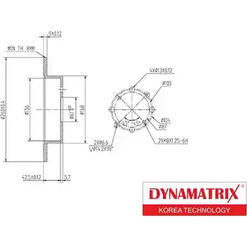 Тормозной диск DYNAMATRIX 1232907966 5X 0MXQ DBD1466 BR3EM изображение 0