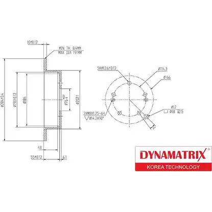 Тормозной диск DYNAMATRIX DBD1493 M3I 24 1232908066 W2HFPH4 изображение 0