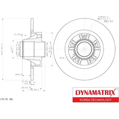 Тормозной диск DYNAMATRIX L N7GS50 DBD1498 1232908118 NTFOCYD изображение 0