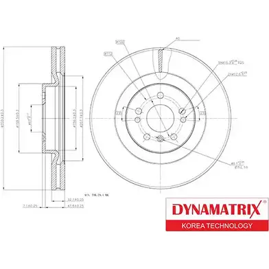 Тормозной диск DYNAMATRIX V 8NN5 DBD1532 1232908452 RSJ51F7 изображение 0
