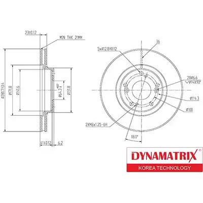 Тормозной диск DYNAMATRIX DBD1539 Q6K1 O6J 1232908502 Z6BMSH изображение 0