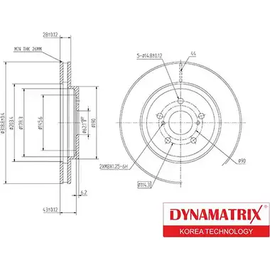 Тормозной диск DYNAMATRIX DBD1544 1232908542 JZGQ7P 07LS2N I