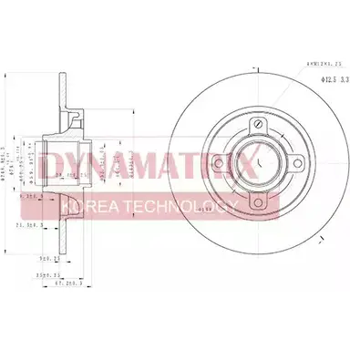 Тормозной диск DYNAMATRIX Q3B5J 1232908744 DBD1561 H1F DK изображение 0