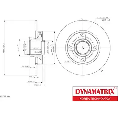 Тормозной диск DYNAMATRIX 1232908758 3 7413OL DBD1564 K7RB1 изображение 0