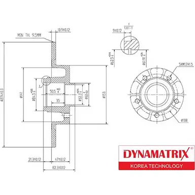 Тормозной диск DYNAMATRIX DBD1569 OSX5 T 1232908818 FBCT60R изображение 0