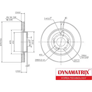 Тормозной диск DYNAMATRIX DBD1596 B1V IK 1232909024 CSY90