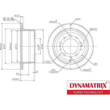 Тормозной диск DYNAMATRIX 4OGOZ 1232909028 1 OKXU DBD1597