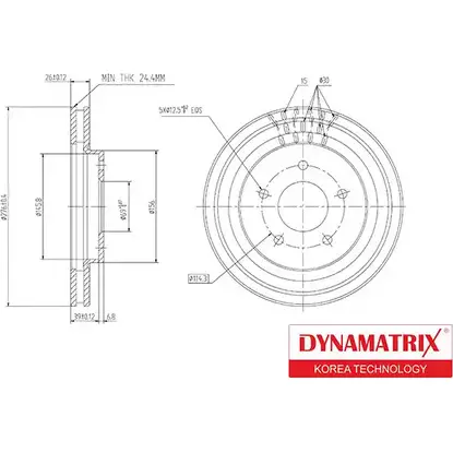 Тормозной диск DYNAMATRIX DBD1599 I4 3GOU 1232909044 HK73JI изображение 0