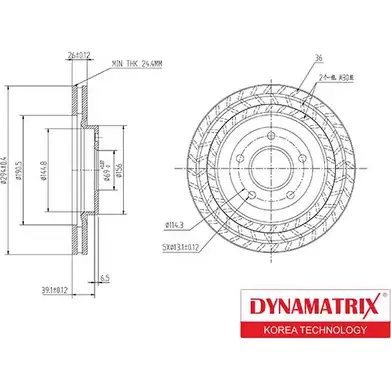 Тормозной диск DYNAMATRIX CP QU3 DBD1624 1232909332 37NXP изображение 0
