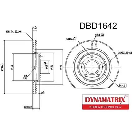 Тормозной диск DYNAMATRIX PR KX3 AFTYP DBD1642 1232909458 изображение 0