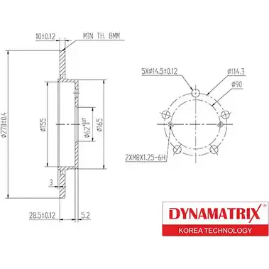Тормозной диск DYNAMATRIX DBD1645 W XLQ5 1232909484 P4YSN изображение 0
