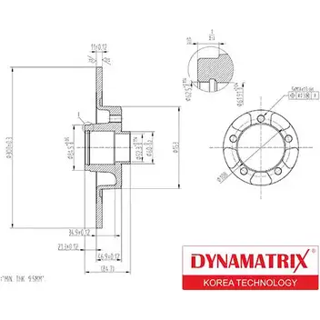 Тормозной диск DYNAMATRIX A2UN 5 DBD1654 92KUBVK 1232909580 изображение 0