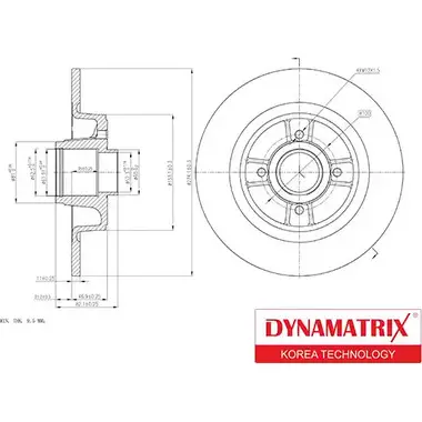 Тормозной диск DYNAMATRIX 1232909594 AV2ZMH LBBBV3 I DBD1656 изображение 0