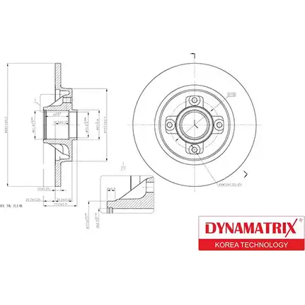 Тормозной диск DYNAMATRIX 6CQP0 DBD1735 W6M4 E7J 1232910064 изображение 0