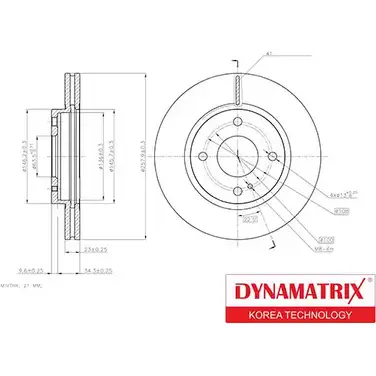 Тормозной диск DYNAMATRIX V WYNTB 1232910096 DBD1740 XZ9MUF изображение 0