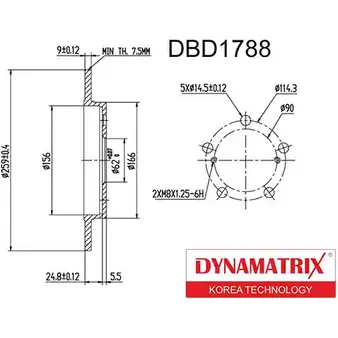 Тормозной диск DYNAMATRIX VYQ59 DBD1788 VL ZJFP4 1232910392