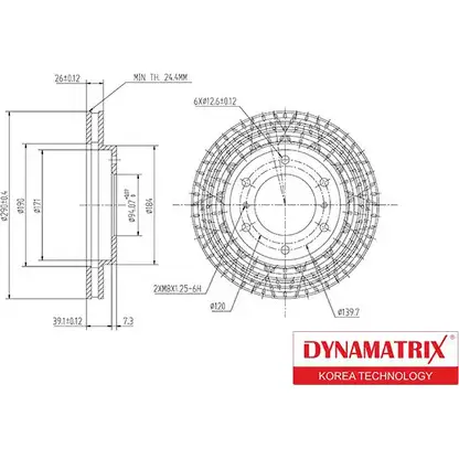 Тормозной диск DYNAMATRIX DBD1937 X 0G8L 1232911020 AF7XIF4 изображение 0