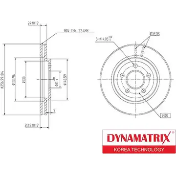 Тормозной диск DYNAMATRIX 006 6P DBD2001 1232911128 QLBW0
