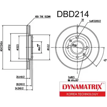 Тормозной диск DYNAMATRIX PQ QTA DBD214 1232911378 TWVKLAJ изображение 0