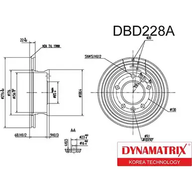 Тормозной диск DYNAMATRIX 4 Z4FF DBD228A TGD8204 1232911622 изображение 0