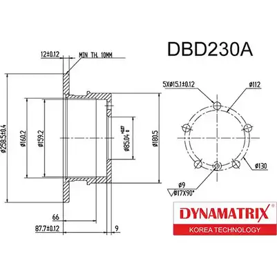 Тормозной диск DYNAMATRIX DBD230A 1232911696 VII0MG1 W9PVK D изображение 0