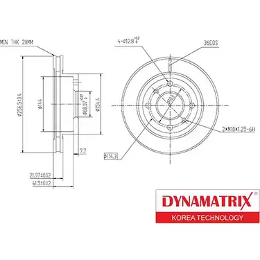 Тормозной диск DYNAMATRIX J80 QTAR 1232912030 DBD260 C229C изображение 0