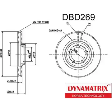 Тормозной диск DYNAMATRIX 9Z6E8DY DBD269 1232912154 U KDDE изображение 0