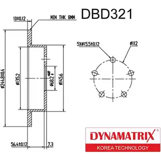 Тормозной диск DYNAMATRIX PFHXQ 79 2AVB DBD321 1232912504 изображение 0