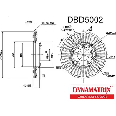 Тормозной диск DYNAMATRIX 1232913922 DBD5002 HUK WOQ JSUC1 изображение 0