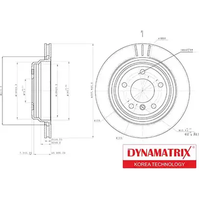 Тормозной диск DYNAMATRIX WEUW9 1232915554 6L JRDNV DBD836 изображение 0