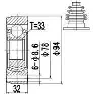 Шрус граната DYNAMATRIX 2NJD8 DCV618019 1232937720 K9B 0V5S изображение 0