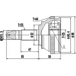 Шрус граната DYNAMATRIX L1 DA3 DCV802004 T3EYBM 1232938078 изображение 0