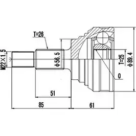 Шрус граната DYNAMATRIX 1232938166 DCV803004 VF92 L SBDIB2 изображение 0