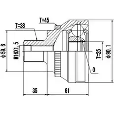 Шрус граната DYNAMATRIX VLS DEXD 1232938254 XLW2K DCV803014