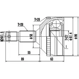 Шрус граната DYNAMATRIX 4M3MGN 1232938984 Z1X 43 DCV810029 изображение 0