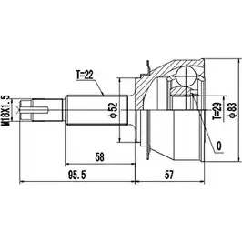 Шрус граната DYNAMATRIX DCV812004 R 9YN6Q U14580B 1232939082