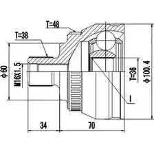 Шрус граната DYNAMATRIX CTY1D 1232939950 GL UZPX DCV818025